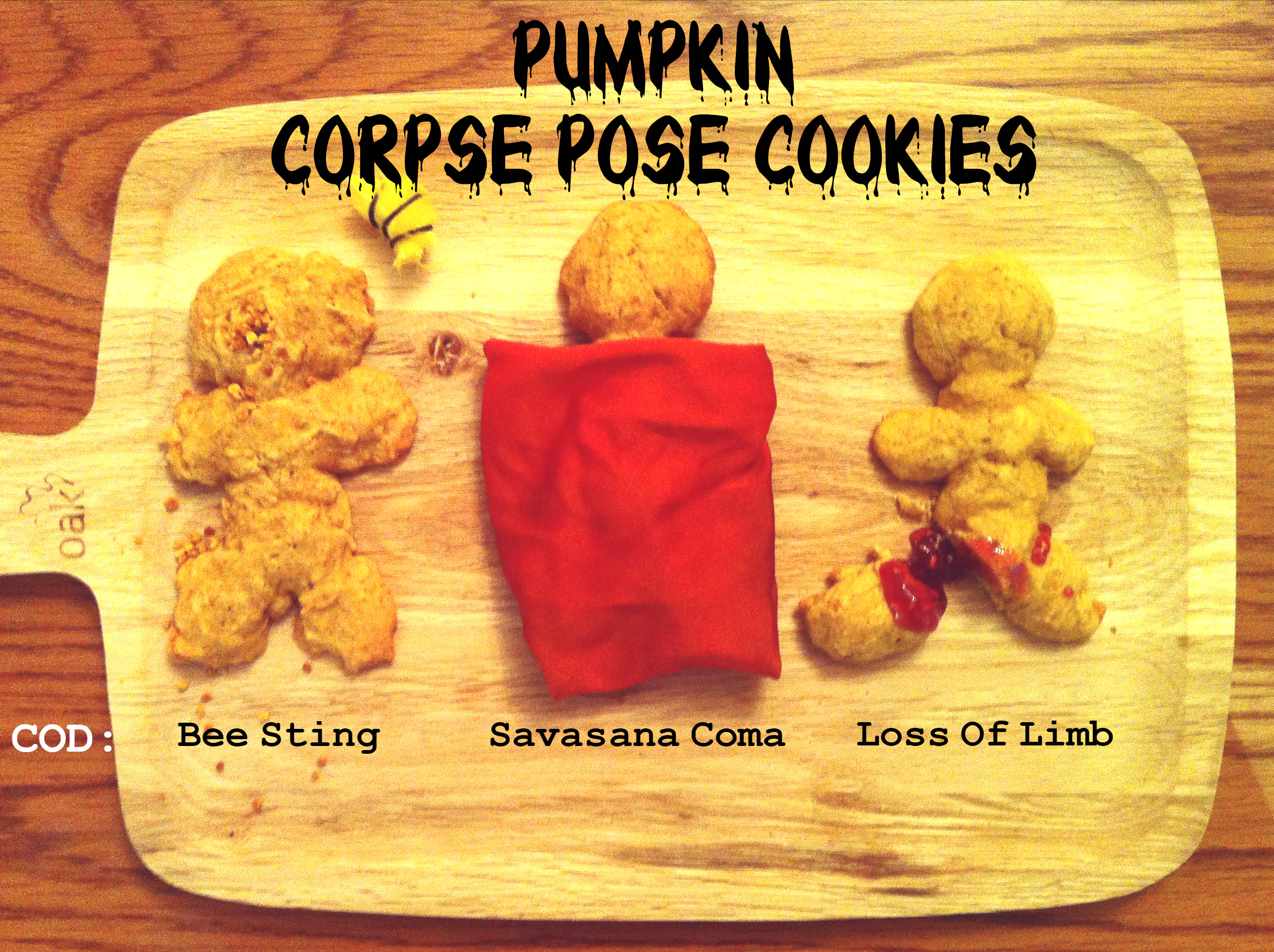 Pumpkin Corpse Pose Cookies